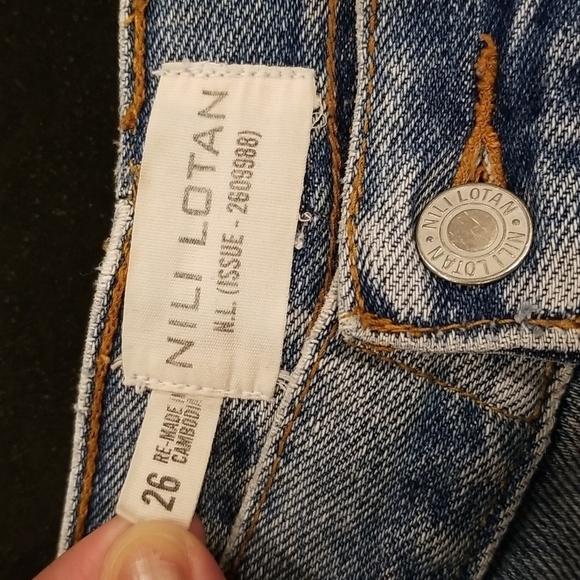 💕NILI LOTAN💕 Franki Patchwork Reworked Crop Jeans ~ Vintage Indigo 26 - Picture 14 of 16